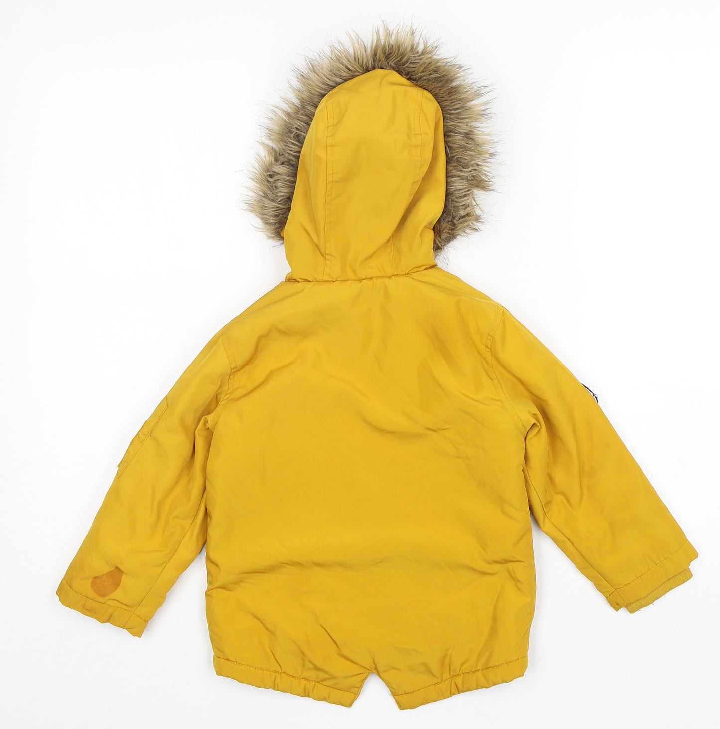 Rebel  Boys Yellow   Parka Coat Size 2-3 Years  Zip