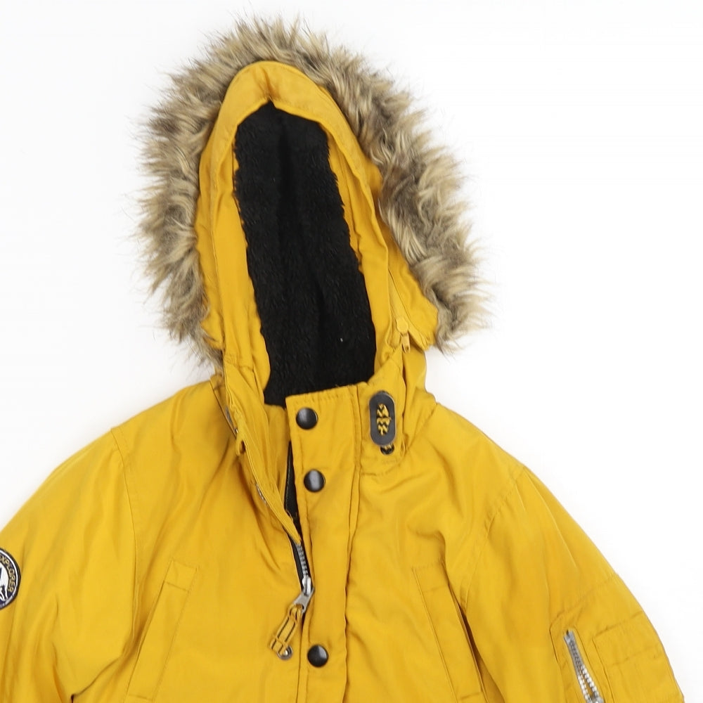 Rebel  Boys Yellow   Parka Coat Size 2-3 Years  Zip