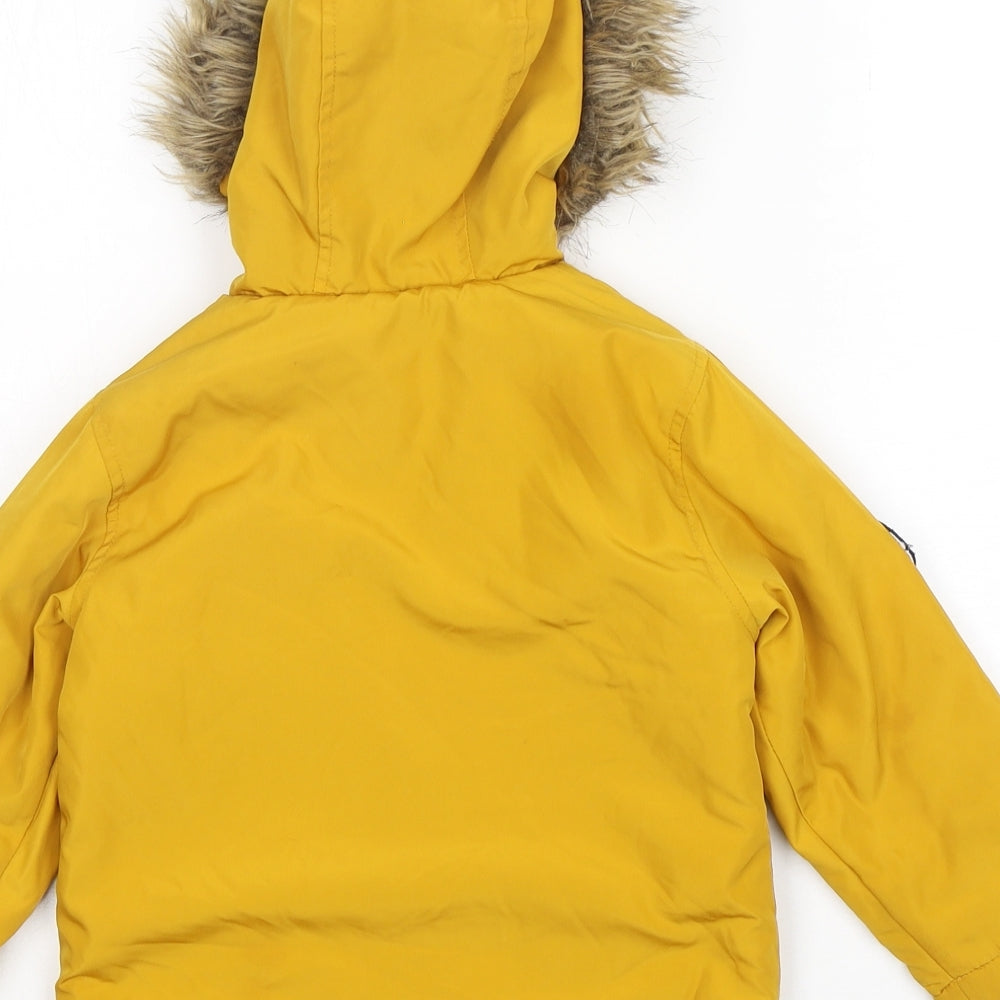 Rebel  Boys Yellow   Parka Coat Size 2-3 Years  Zip