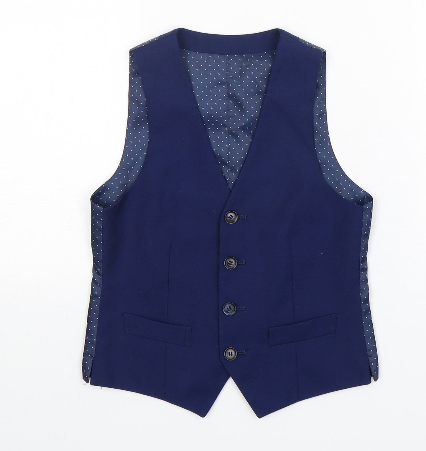 TU Boys Blue Polka Dot  Jacket Snowsuit Size 6 Years  Button