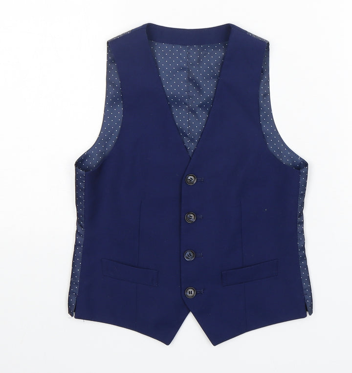 TU Boys Blue Polka Dot  Jacket Snowsuit Size 6 Years  Button