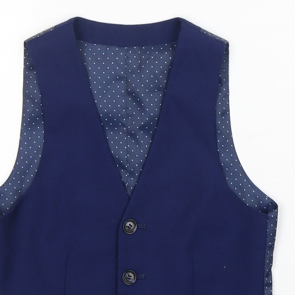 TU Boys Blue Polka Dot  Jacket Snowsuit Size 6 Years  Button