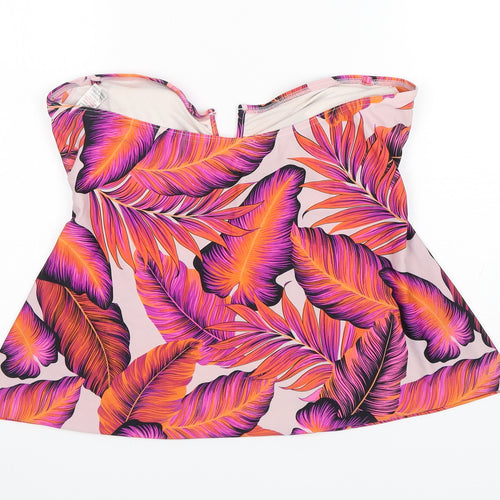 Dunnes Stores Womens Multicoloured Floral Nylon Basic Tank Size 14 Off the Shoulder - Swim Wear
