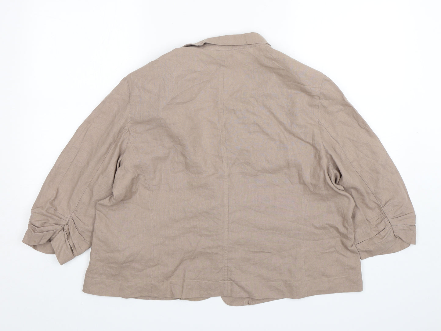 Marks and Spencer Womens Beige  Linen Jacket Blazer Size 18