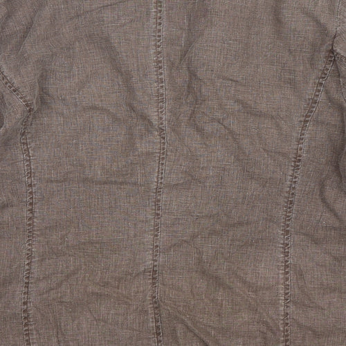 EAST Womens Brown  Cotton Jacket Blazer Size 14