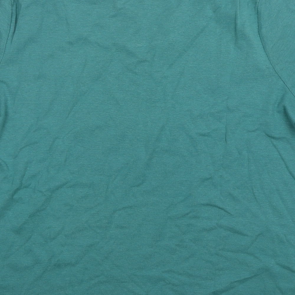 NEXT Womens Green  Cotton Basic T-Shirt Size 20 Scoop Neck