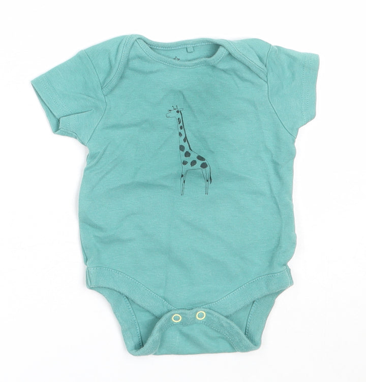 NEXT Girls Green Cotton Babygrow One-Piece Size 0-3 Months - Giraffe