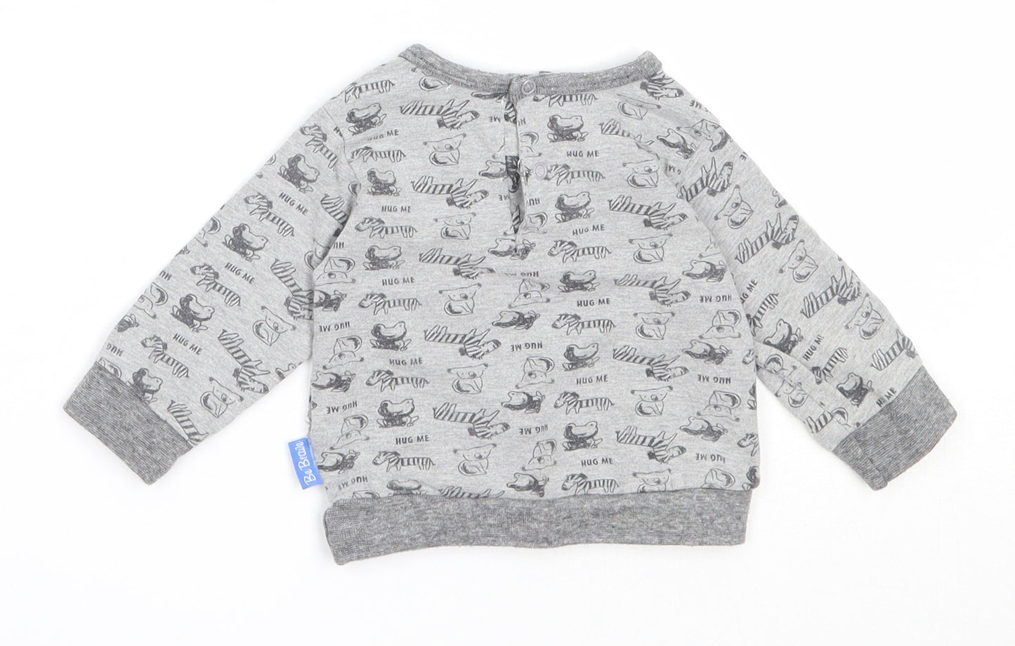 Dirkje Boys Grey  Cotton Pullover Jumper Size 0-3 Months   - animal pattern