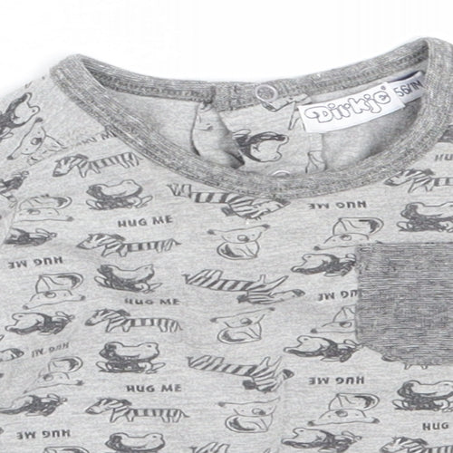 Dirkje Boys Grey  Cotton Pullover Jumper Size 0-3 Months   - animal pattern
