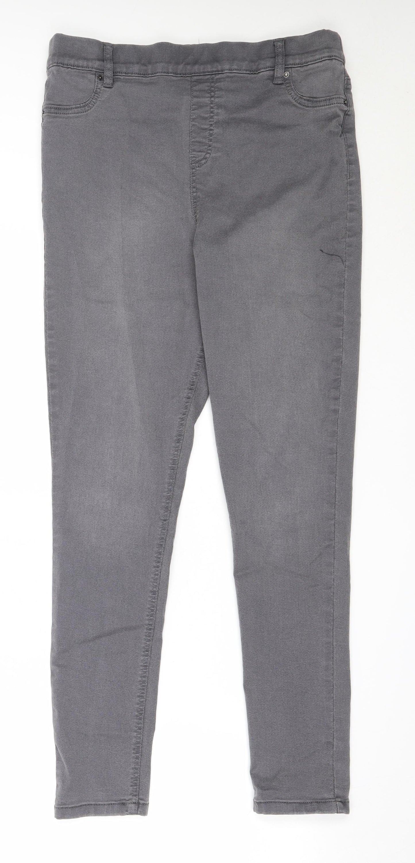 F&F Womens Grey  Cotton Jegging Jeans Size 16 L28 in Regular