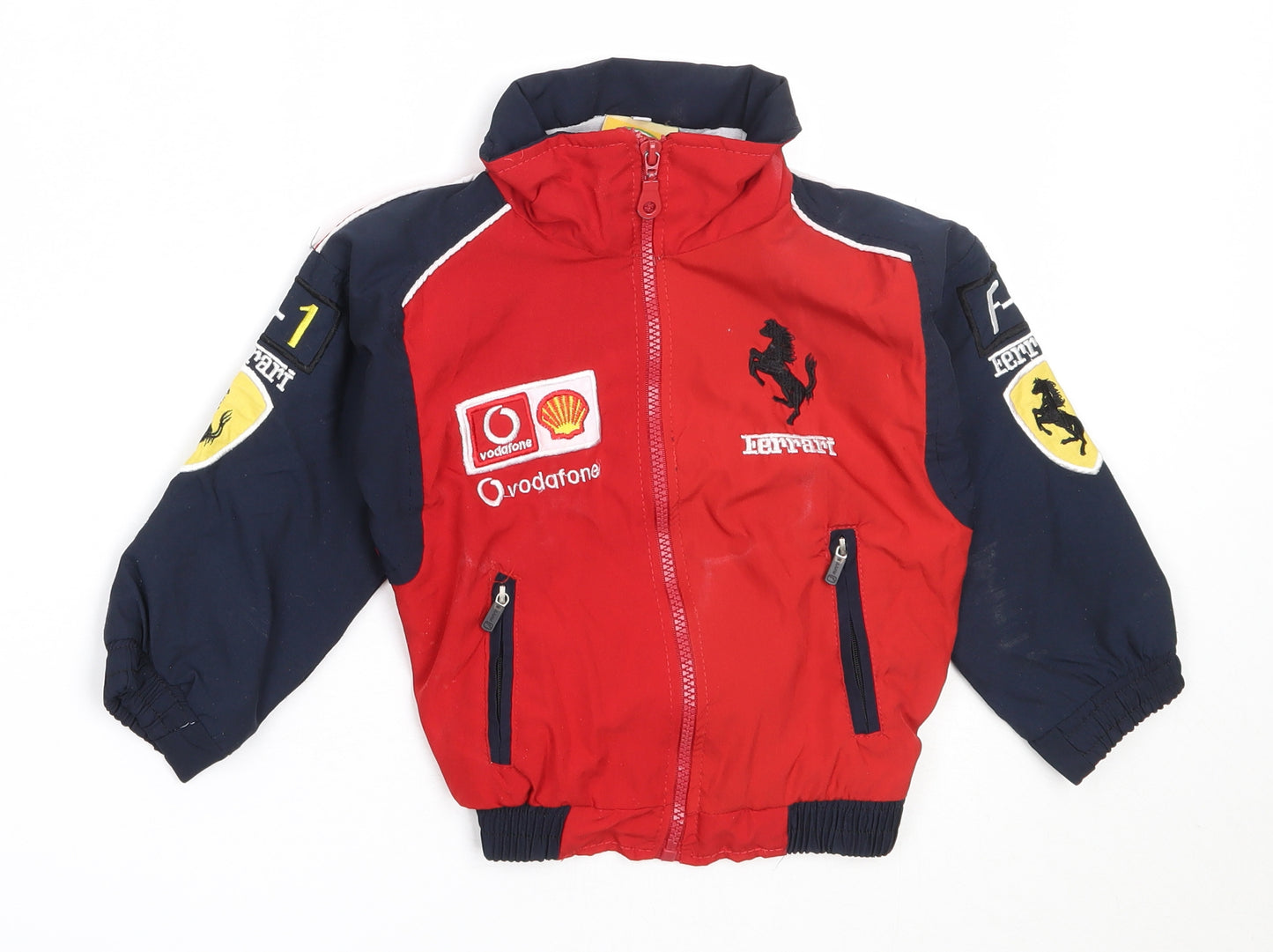 Ferrari Boys Red   Windbreaker Coat Size 2 Years  Zip