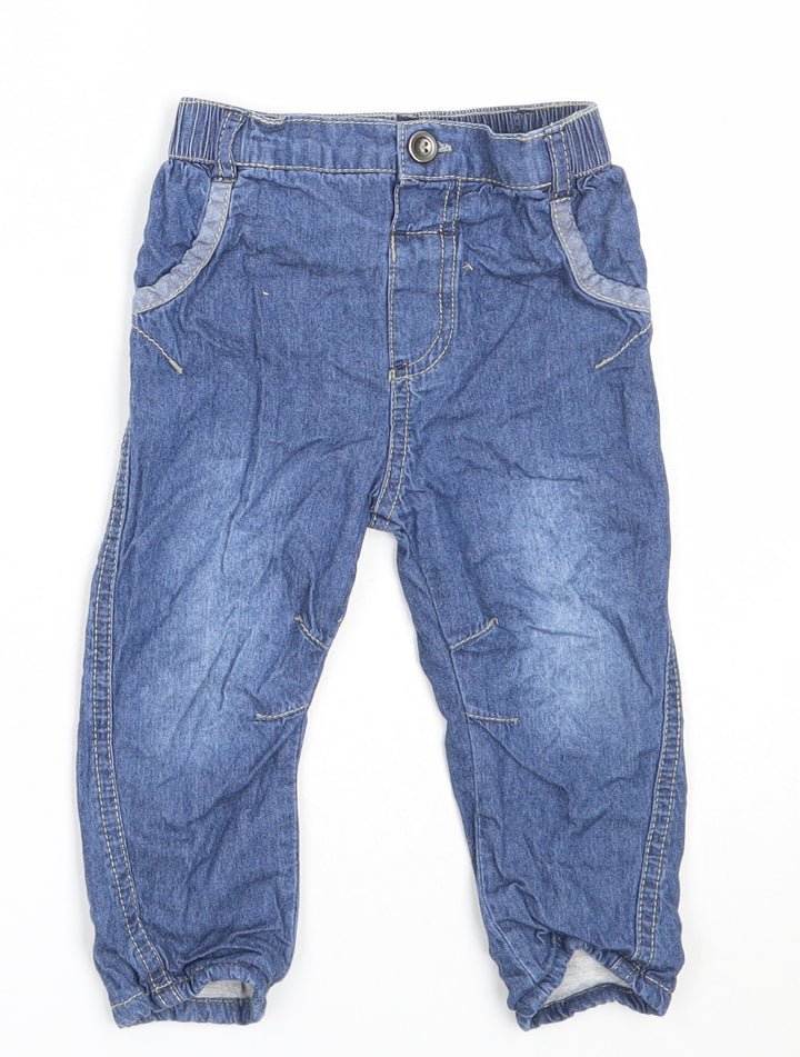 George Boys Blue  Cotton Capri Jeans Size 9-12 Months