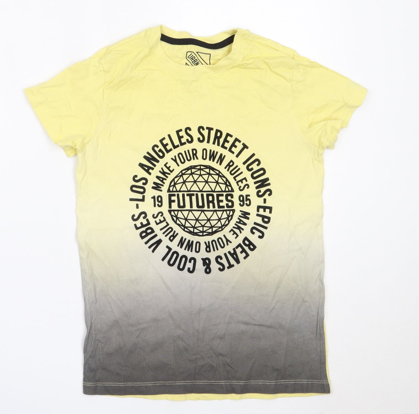 Matalan Boys Yellow  Cotton Basic T-Shirt Size 11 Years Round Neck