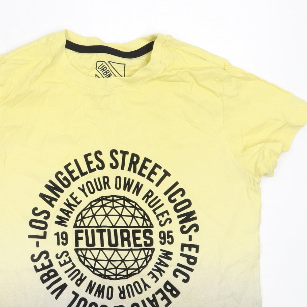 Matalan Boys Yellow  Cotton Basic T-Shirt Size 11 Years Round Neck