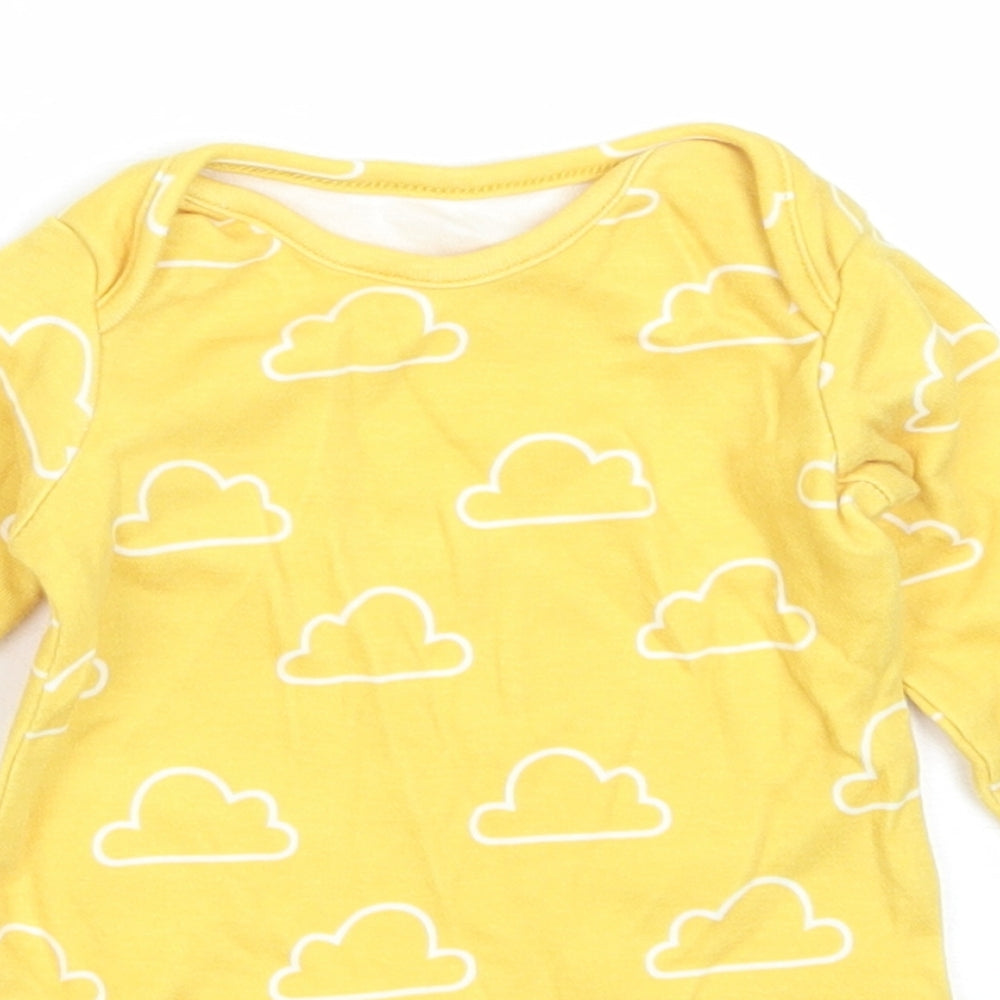 F&F Baby Yellow  Cotton Babygrow One-Piece Size 0-3 Months