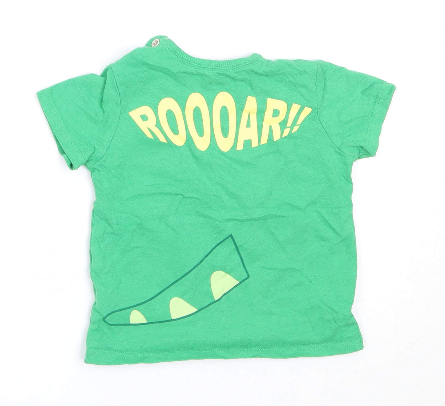 George Boys Green  Cotton Basic T-Shirt Size 6-9 Months Round Neck  - Toy Story Rex