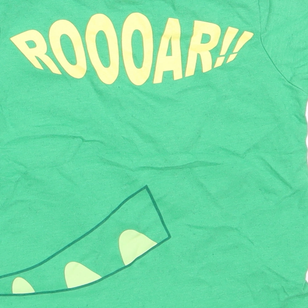 George Boys Green  Cotton Basic T-Shirt Size 6-9 Months Round Neck  - Toy Story Rex