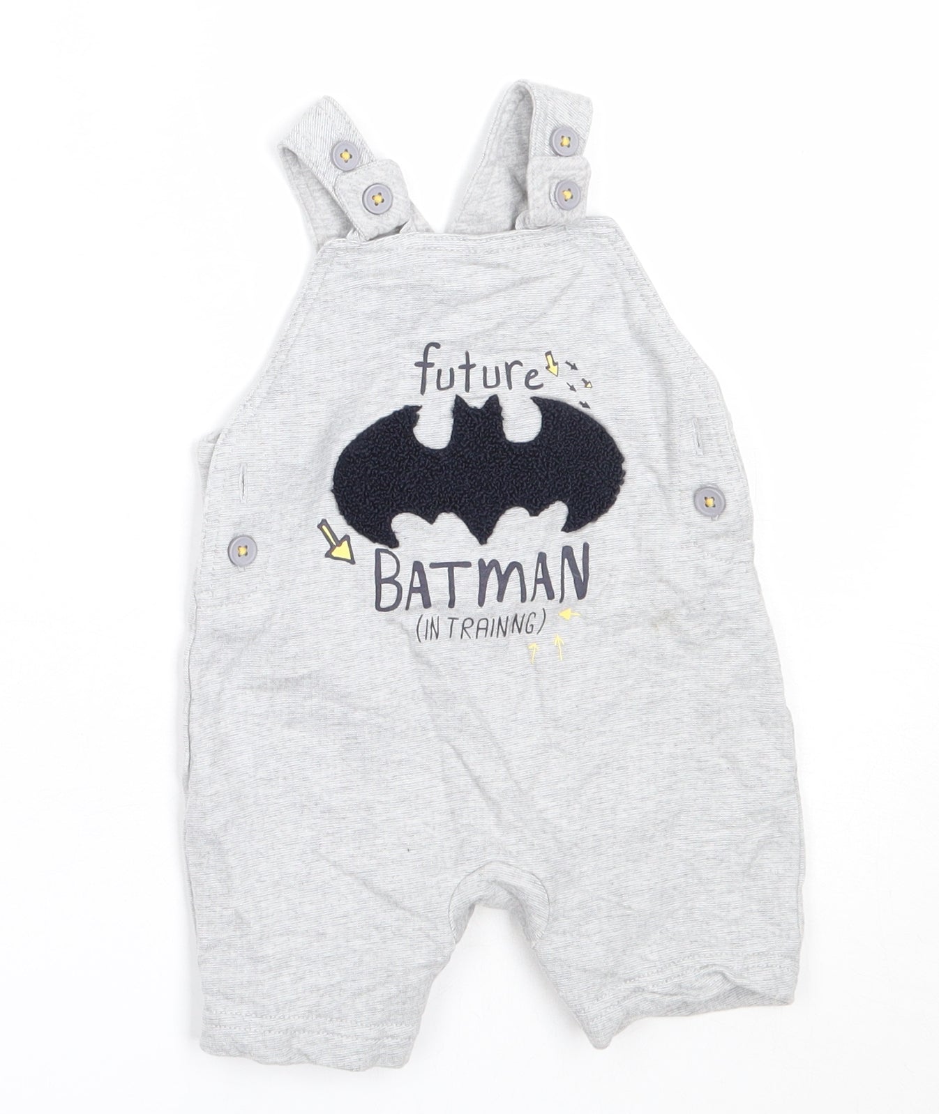 George Boys Grey  Cotton Dungaree One-Piece Size 3-6 Months   - batman