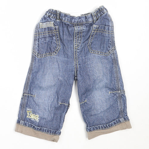 NEXT Boys Blue  Cotton Capri Jeans Size 6-9 Months