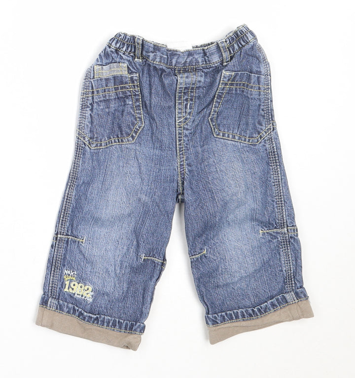 NEXT Boys Blue  Cotton Capri Jeans Size 6-9 Months