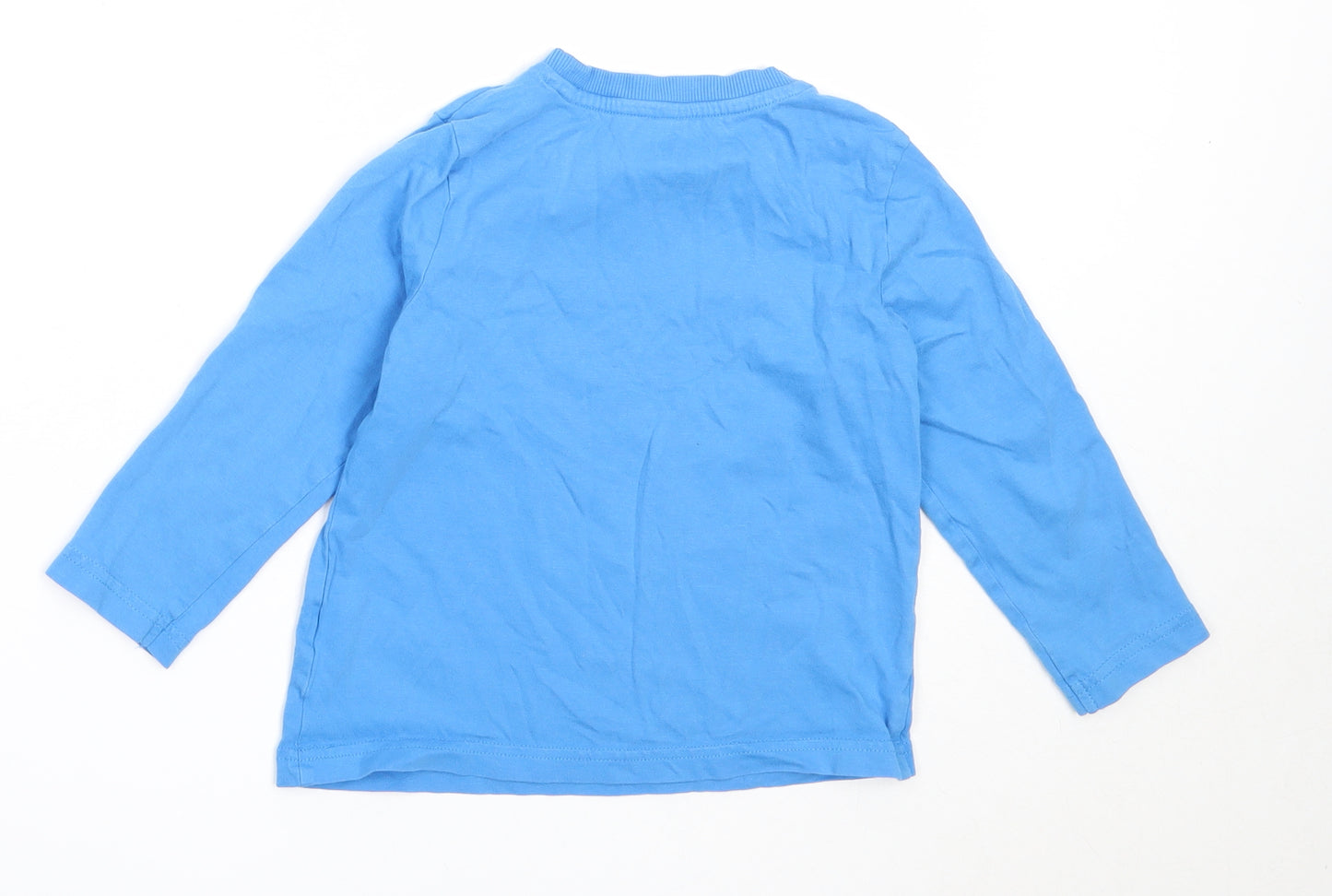 F&F Boys Blue  Cotton Basic T-Shirt Size 3-4 Years Round Neck