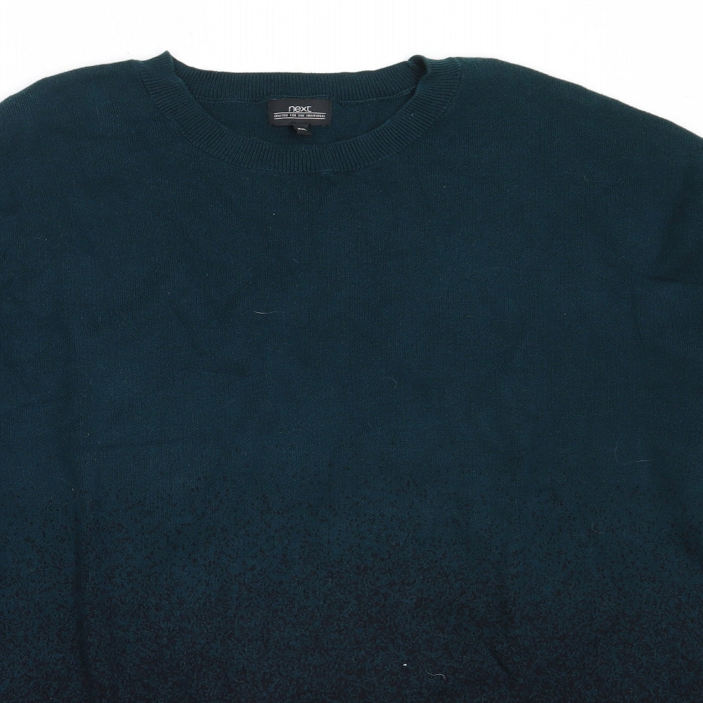 NEXT Mens Blue Round Neck  Cotton Pullover Jumper Size 2XL