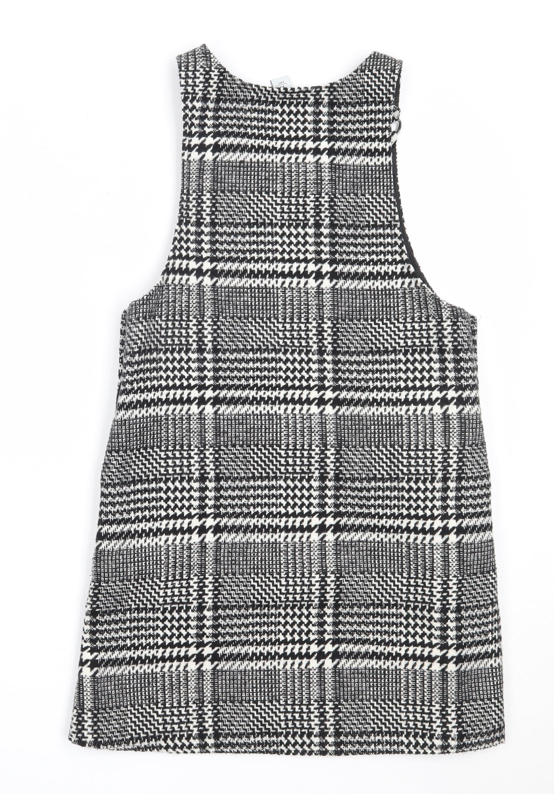 TU Girls Black  Polyester Pinafore/Dungaree Dress  Size 10 Years  Round Neck Button