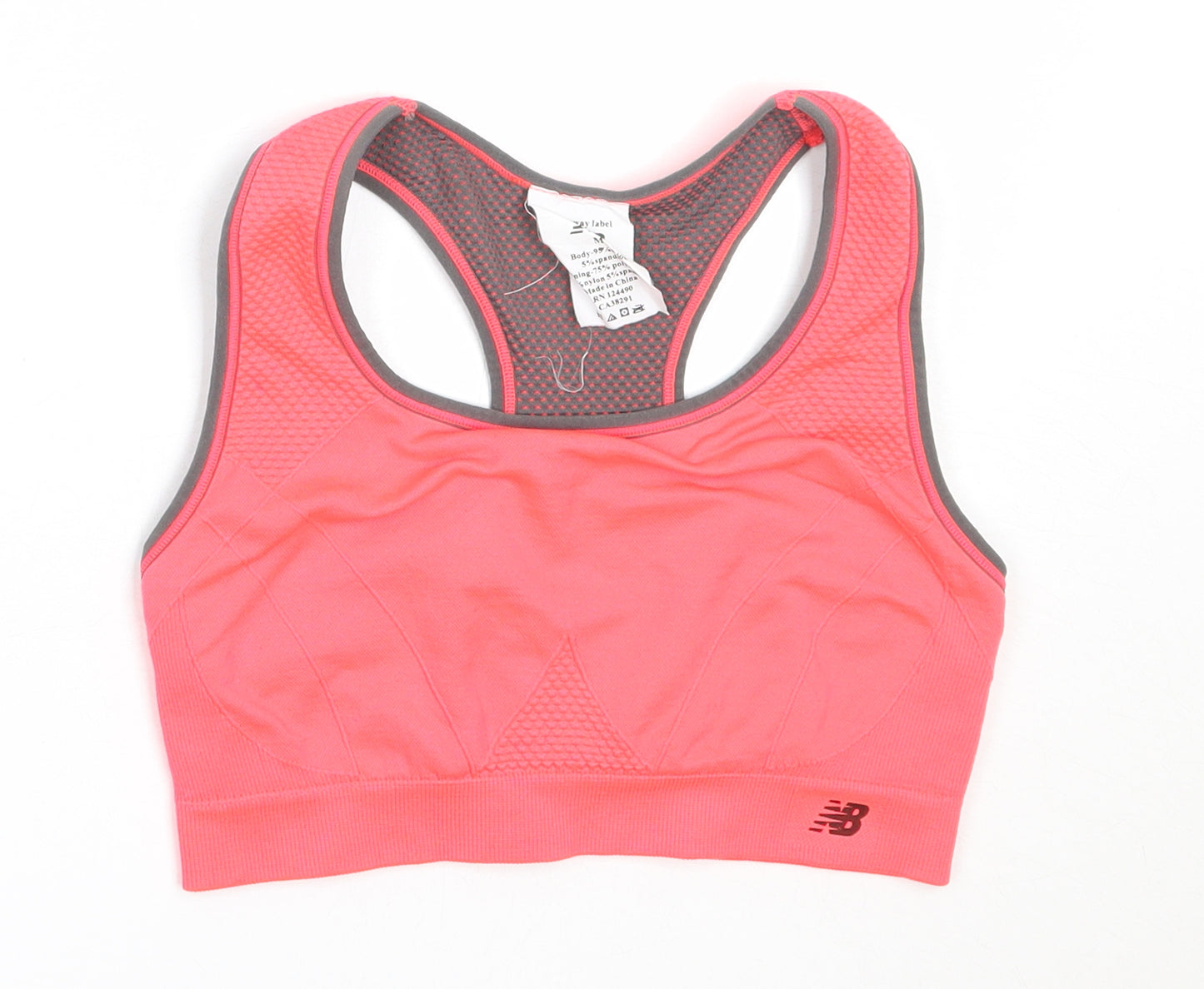New Balance Womens Red  Nylon Cropped Tank Size M Round Neck  - sports bra