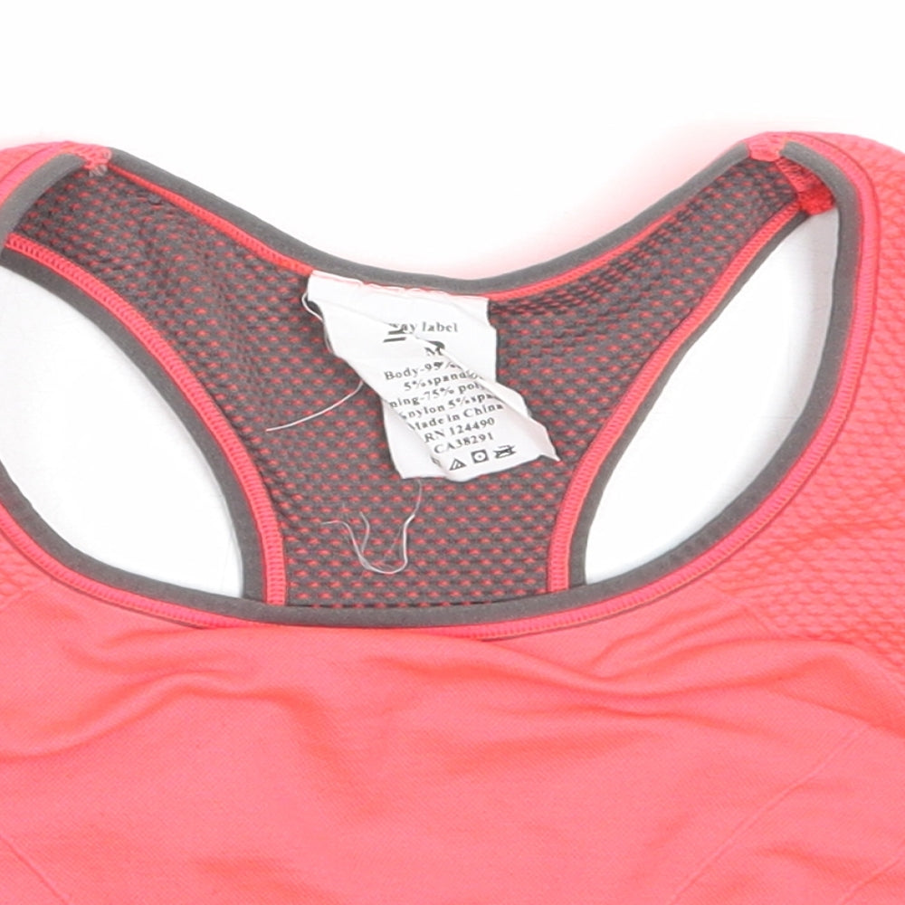 New Balance Womens Red  Nylon Cropped Tank Size M Round Neck  - sports bra