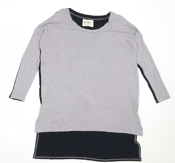 Postcard Womens Grey Round Neck Viscose Pullover Jumper Size S