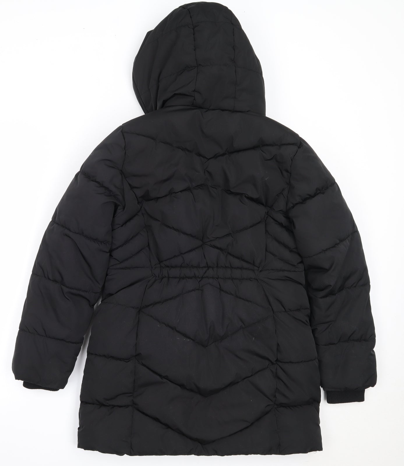 George Girls Black   Parka Coat Size 10-11 Years  Zip