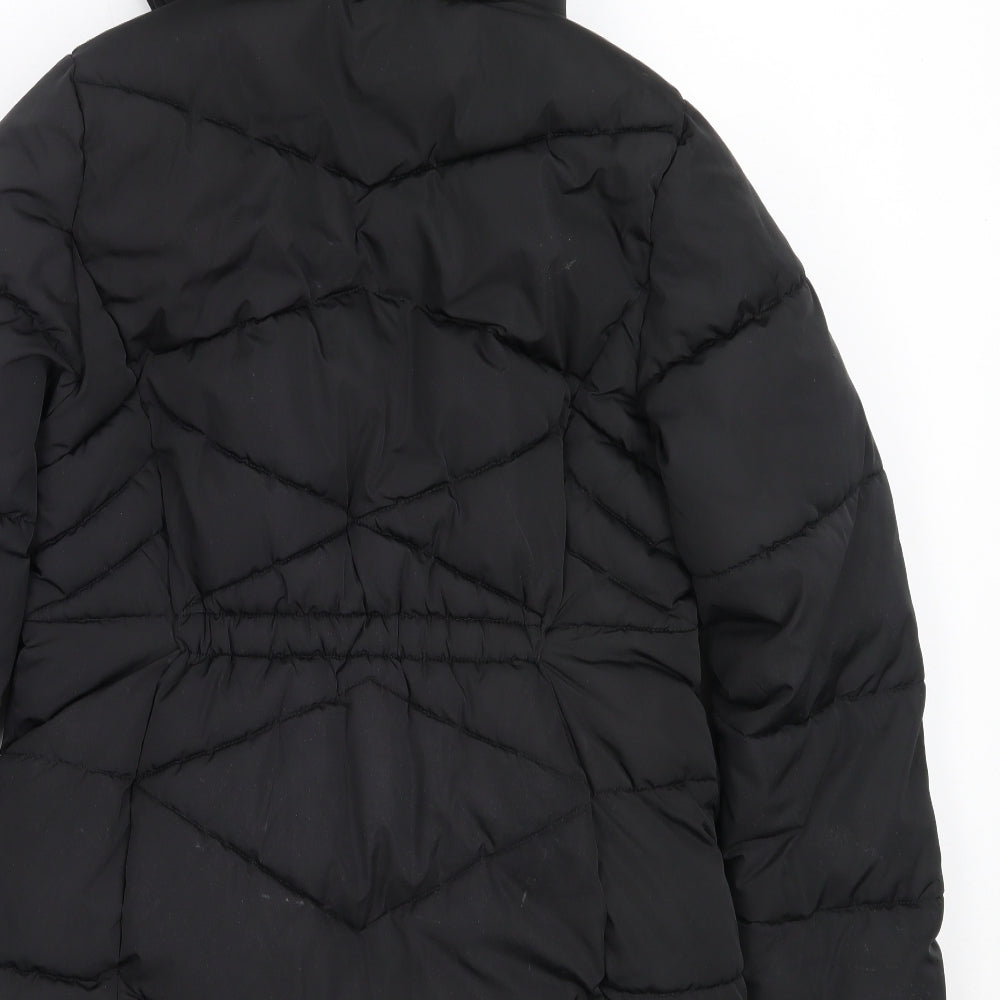 George Girls Black   Parka Coat Size 10-11 Years  Zip