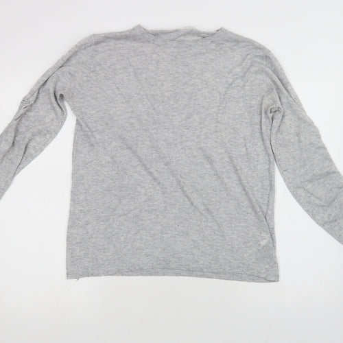 02 Collection Womens Grey Crew Neck  Polyester Pullover Jumper Size M