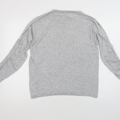 02 Collection Womens Grey Crew Neck  Polyester Pullover Jumper Size M