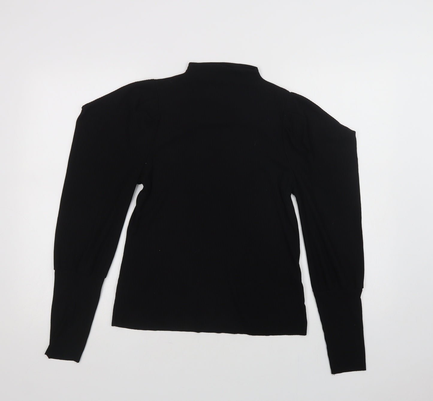 SheIn Womens Black  Polyester Basic Blouse Size S Mock Neck