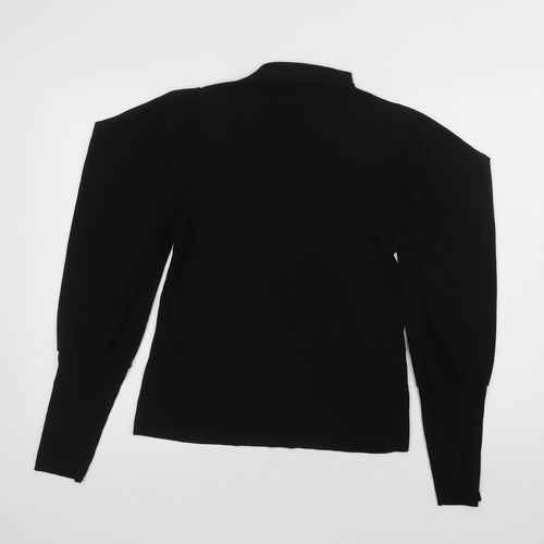 SheIn Womens Black  Polyester Basic Blouse Size S Mock Neck