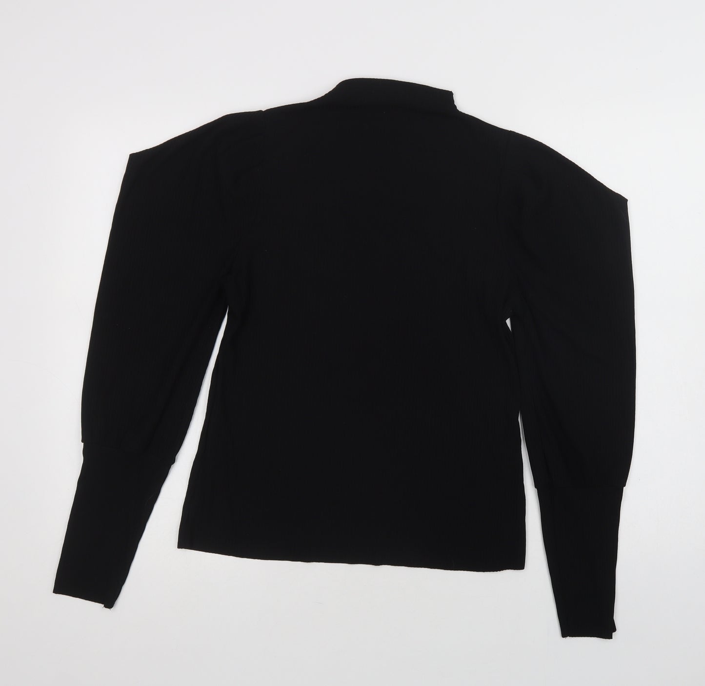 SheIn Womens Black  Polyester Basic Blouse Size S Mock Neck