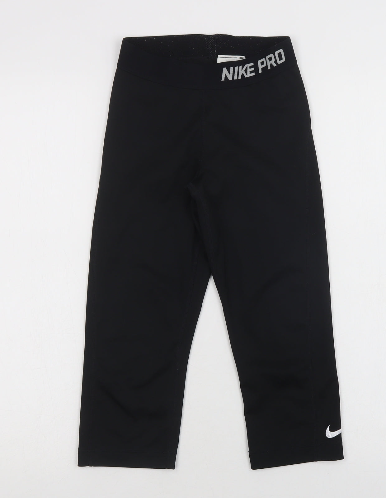 Nike Womens Black  Polyester Cropped Leggings Size XS L19 in Regular