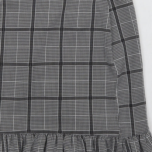 VERO MODA Womens Grey Check Polyester Mini Skirt Size S