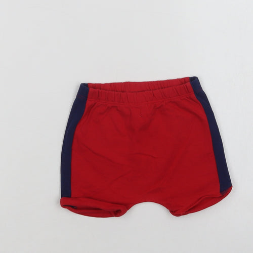 NEXT Baby Red Colourblock Cotton Jogger Trousers Size 3-6 Months
