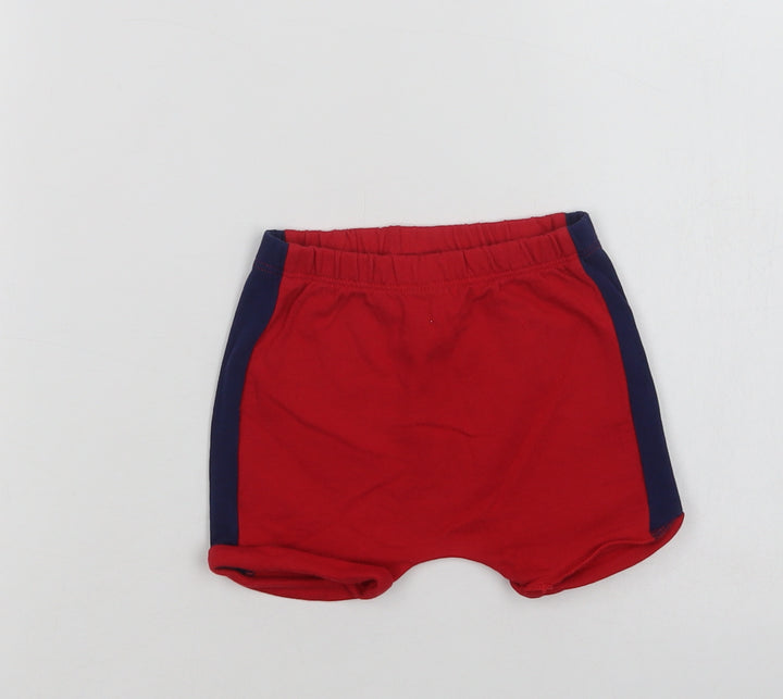 NEXT Baby Red Colourblock Cotton Jogger Trousers Size 3-6 Months