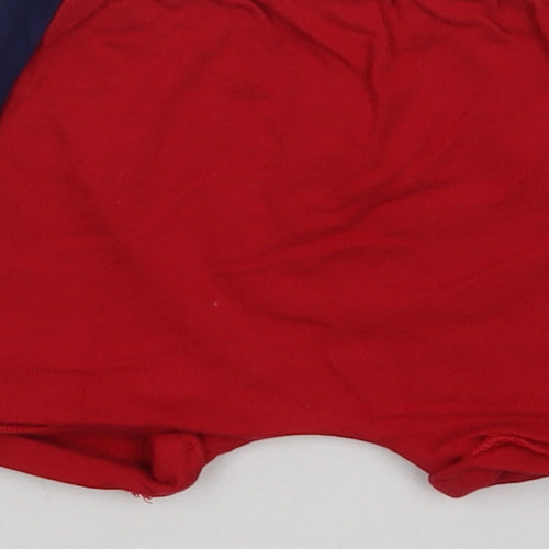 NEXT Baby Red Colourblock Cotton Jogger Trousers Size 3-6 Months