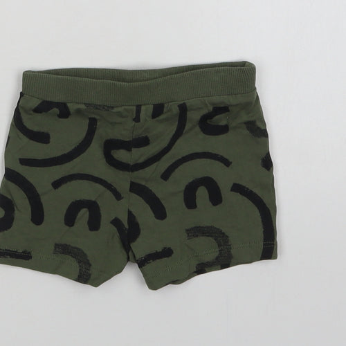 F&F Baby Green Geometric Cotton Jogger Leggings Size 3-6 Months  Drawstring