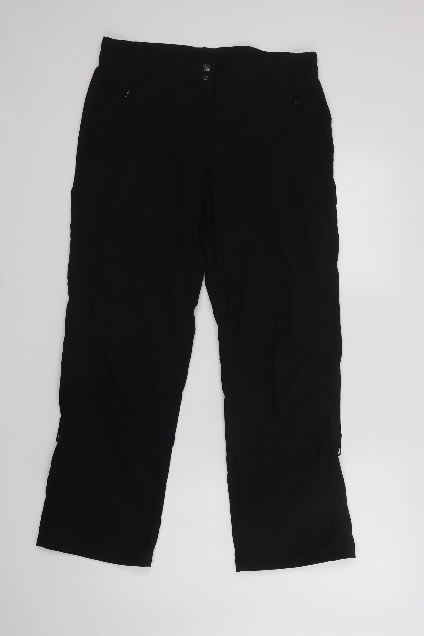 Crivit Womens Black  Polyamide Cargo Trousers Size 12 L30 in Regular Snap