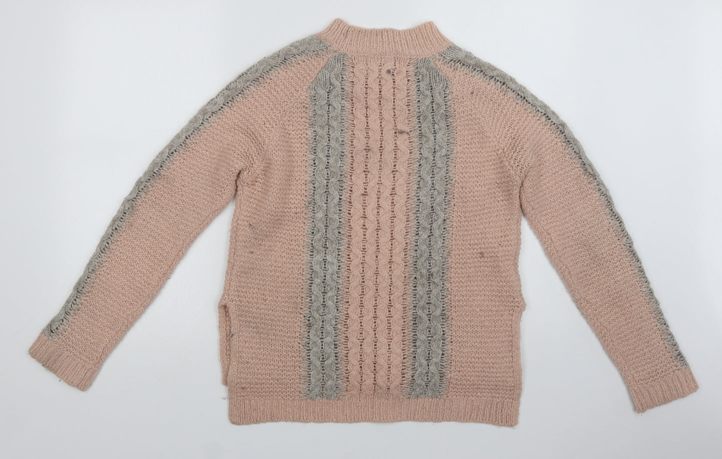 Papaya Womens Pink Mock Neck  Acrylic Pullover Jumper Size S