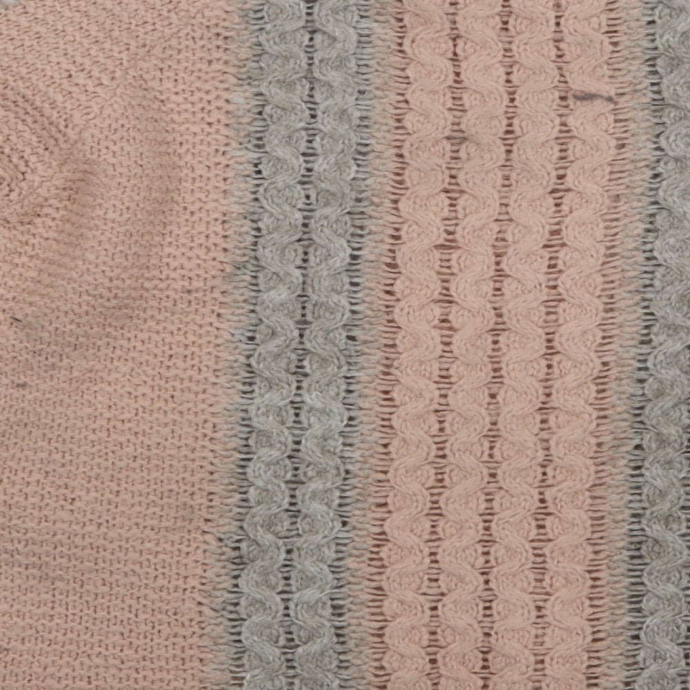 Papaya Womens Pink Mock Neck  Acrylic Pullover Jumper Size S