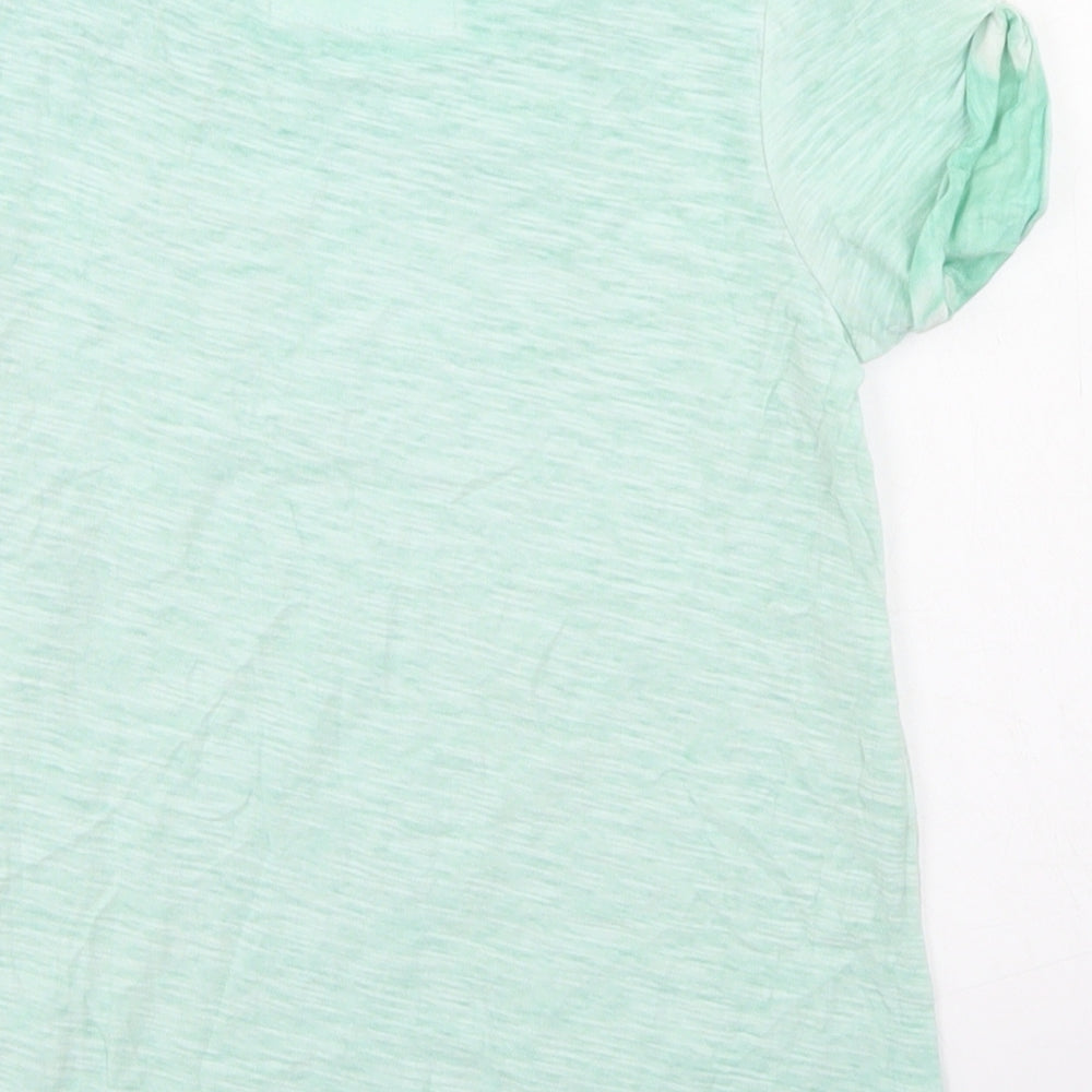 NEXT Girls Blue  Cotton Basic T-Shirt Size 6 Years Crew Neck  - Lace Sleeve Detail