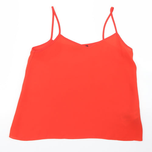 New Look Womens Red  Polyester Camisole Blouse Size 8 Round Neck