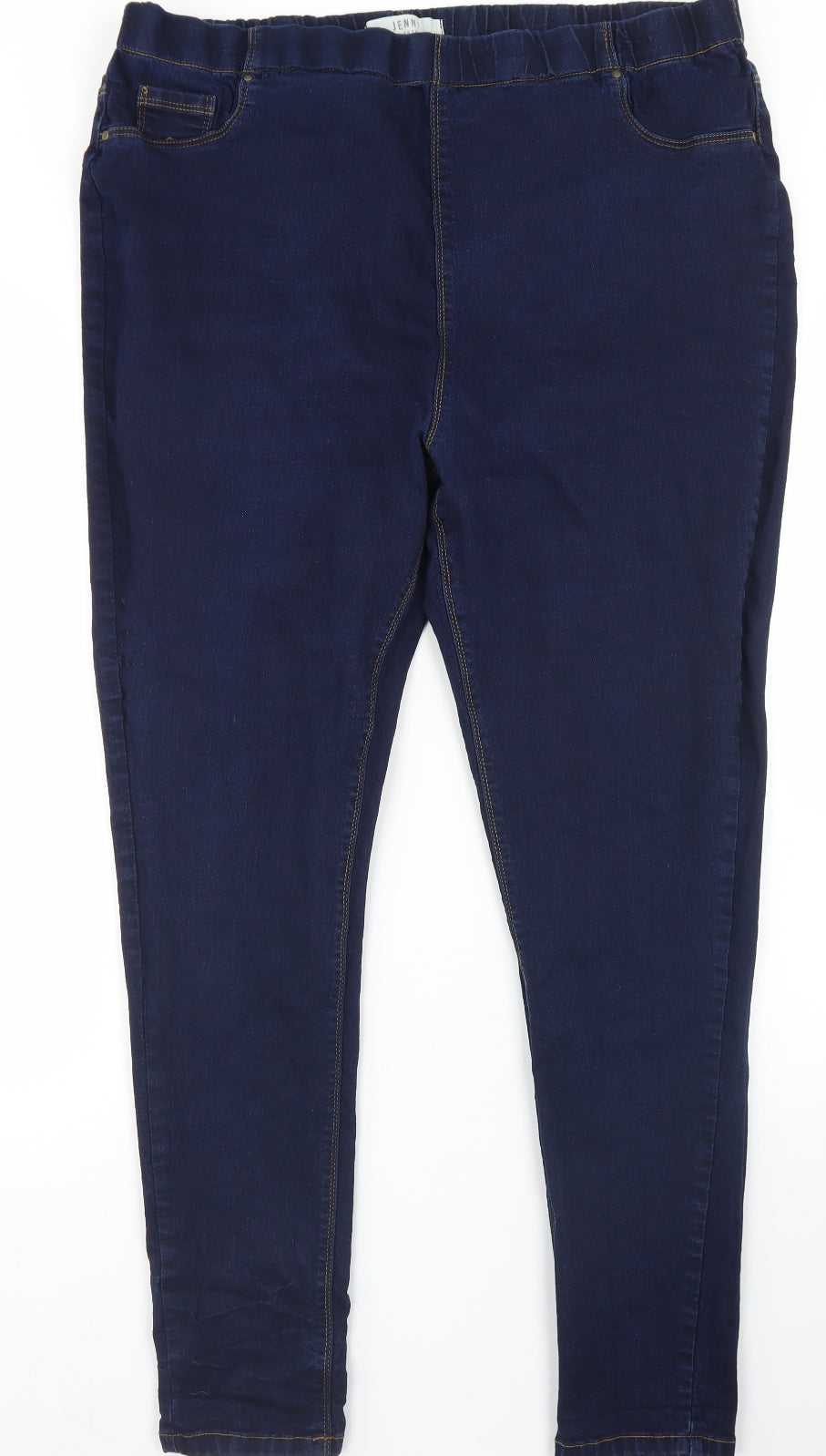 Yours Womens Blue  Cotton Jegging Jeans Size 26 L29 in Regular  - Jenny Jeggings