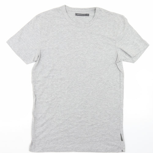 French Connection Mens Grey  Cotton  T-Shirt Size M Crew Neck